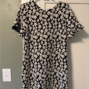 Floral Black and White Dress